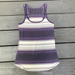 lululemon athletica Purple and White Striped Long Sleeve Top